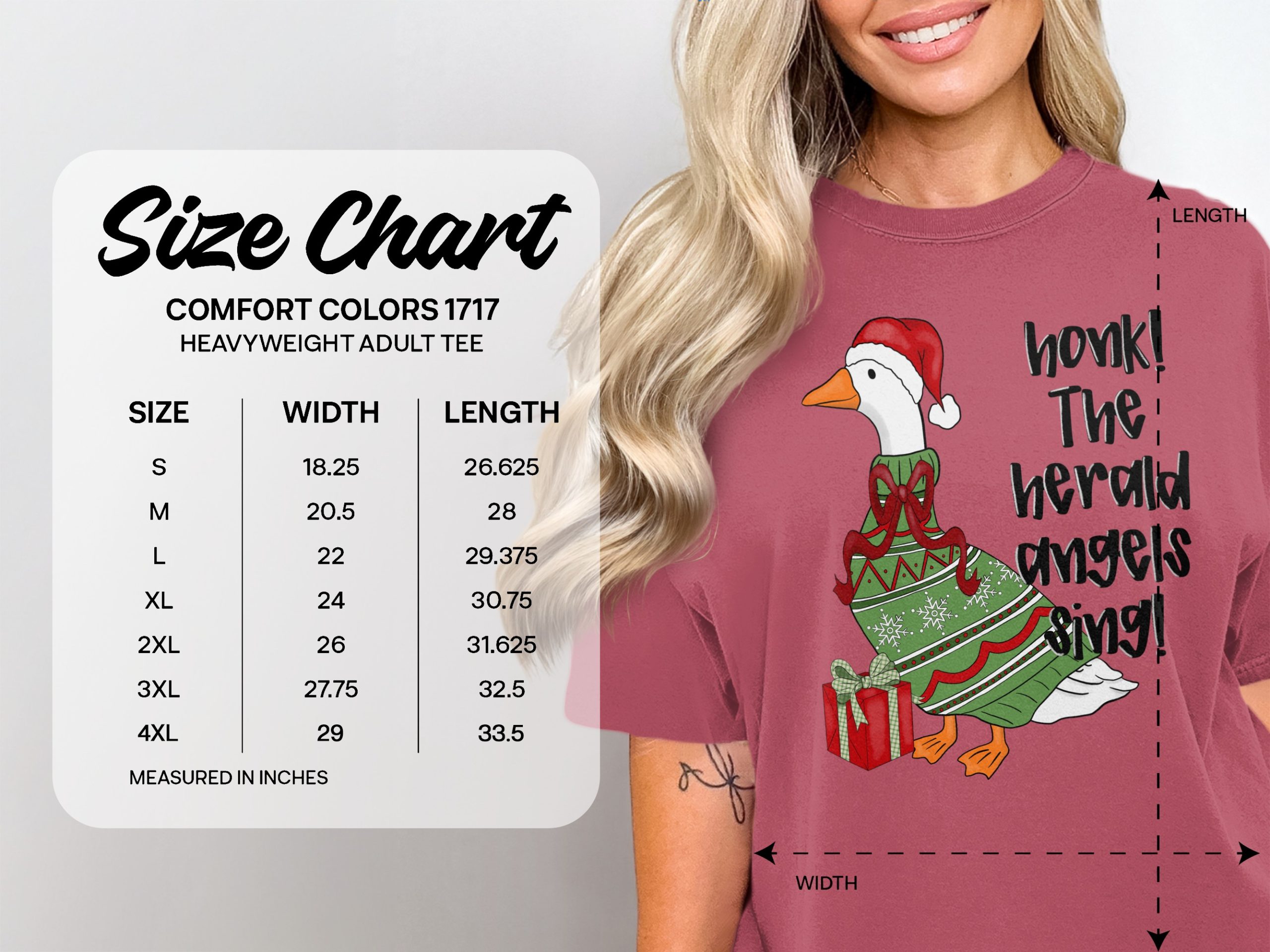 Funny Christmas T-Shirt, Honk The Herald Angels Sing Goose Christmas Shirt, Holiday Pun Festive Ugly Sweater Tee, Humorous Animal Print Xmas - Image 5