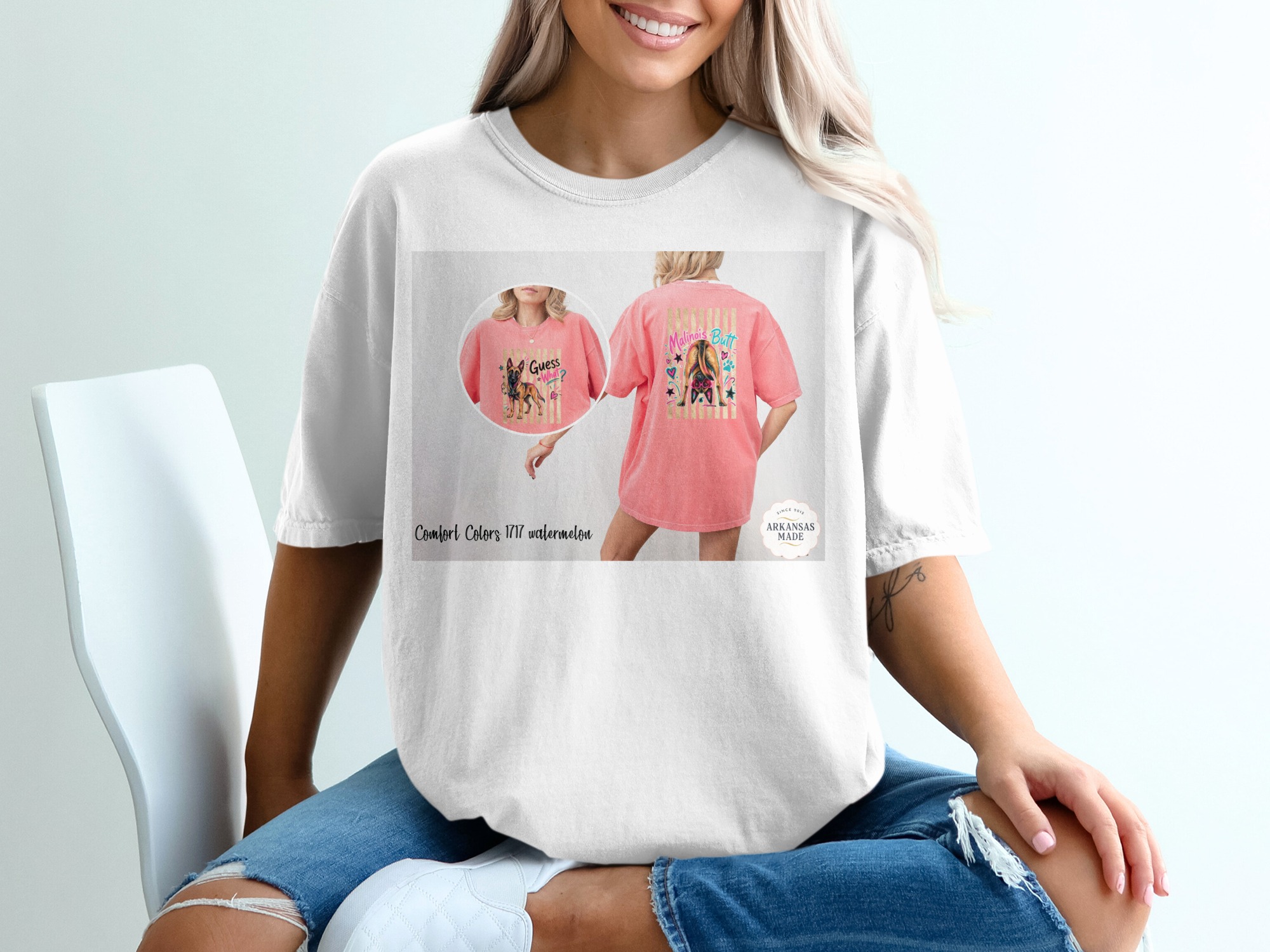 Belgian Malinois T-Shirt, Funny Malinois Butt Dog Lover Tee, Guess What Malinois Shirt, Dog Mom Gift, Vibrant K9 Dog Apparel