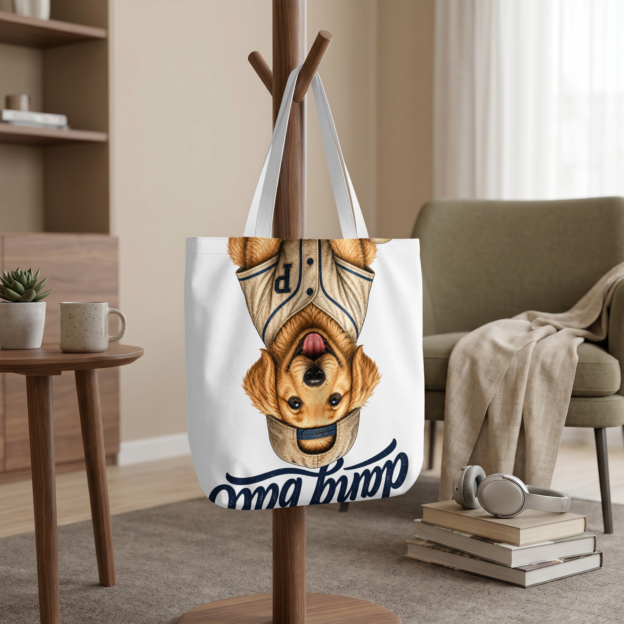 Golden Retriever Tote Bag, Baseball Dog Mom Gift, Throw the Dang Ball Puppy Sports Fan Canvas Carryall, Cute Animal Print - Image 9