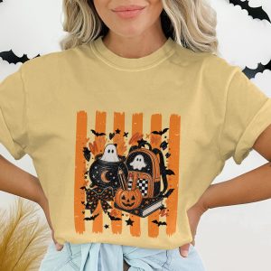 Spooky Teacher Shirt, Cute Ghost School Halloween T-Shirt, Fall Book Lover Tee, Back to School Spooky Gift