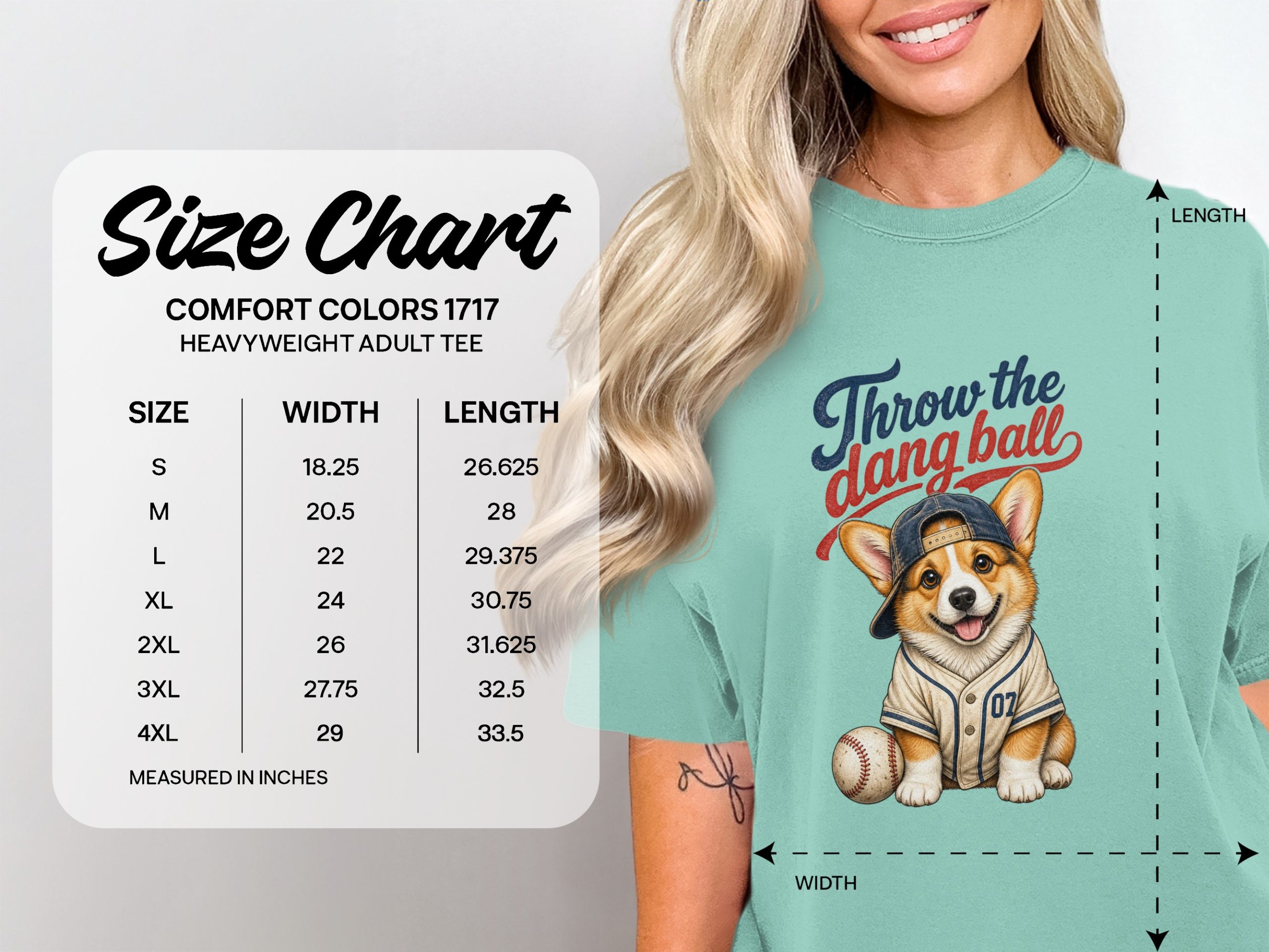 Corgi Baseball Fan T-Shirt - Funny Dog Lover Tee | Cute Pet Mom Gift | Throw the Dang Ball Puppy Shirt - Image 4