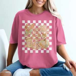 Fall is my Favorite Season T-Shirt, Cozy Autumn Vibes Tee with Pumpkin Spice Latte & Maple Leaves, Cute Fall Harvest Women's Shirt