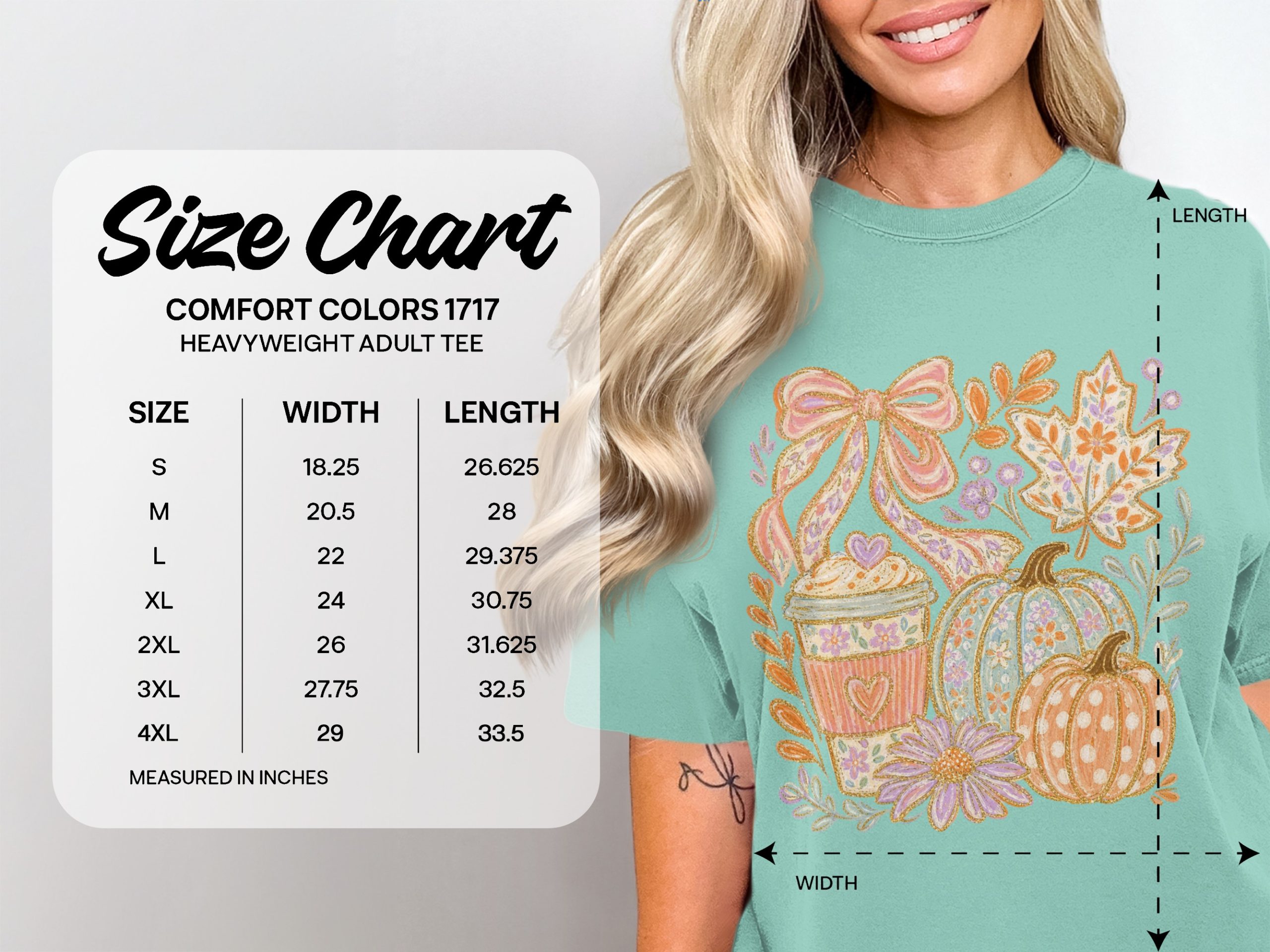 Comfort Colors ® Cozy Floral Pumpkin Spice Fall T-Shirt | Boho Autumn Mug Shirt | Thanksgiving Gift for Her - Image 3