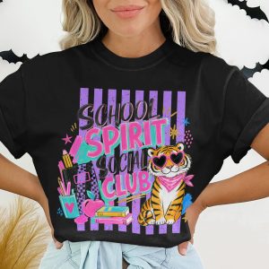 School Spirit Social Club T-Shirt, Retro Tiger Sunglasses Tee, 90s Style Back To School Shirt, Teacher Student Gift