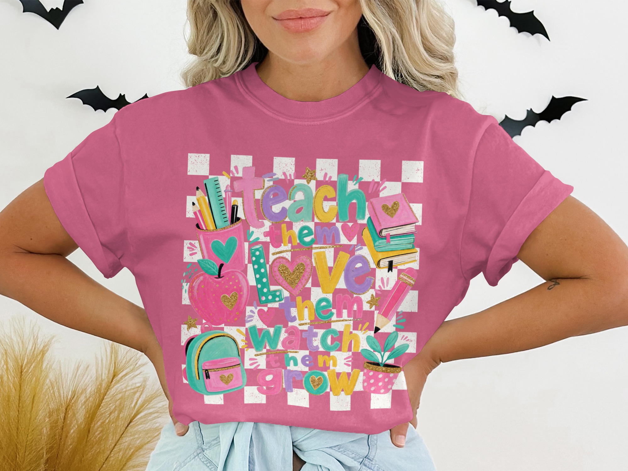 Teacher Appreciation Gift T-Shirt, 'Teach Them Love Them Watch Them Grow' Educator Shirt, End of Year Teacher Tee - Image 12