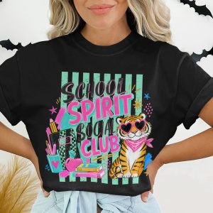 School Spirit Social Club T-Shirt, Cool Teacher Student Gift, Retro Tiger Graphic Tee, Y2K Vibes, Back to School Apparel