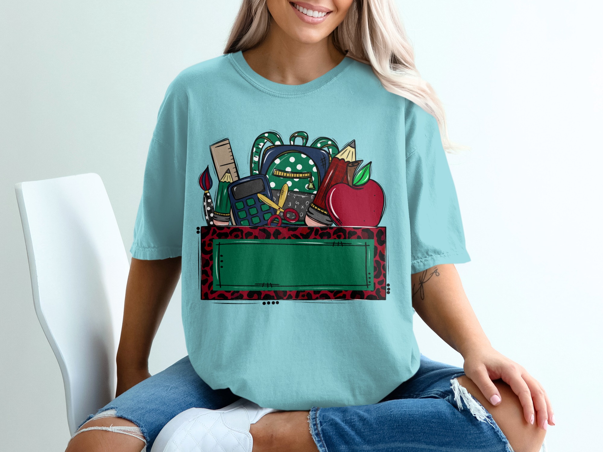 Custom Teacher Back to School T-Shirt | Personalized School Name Mascot Leopard Print Tee | Teacher Appreciation Gift | School Spirit Top - Image 19