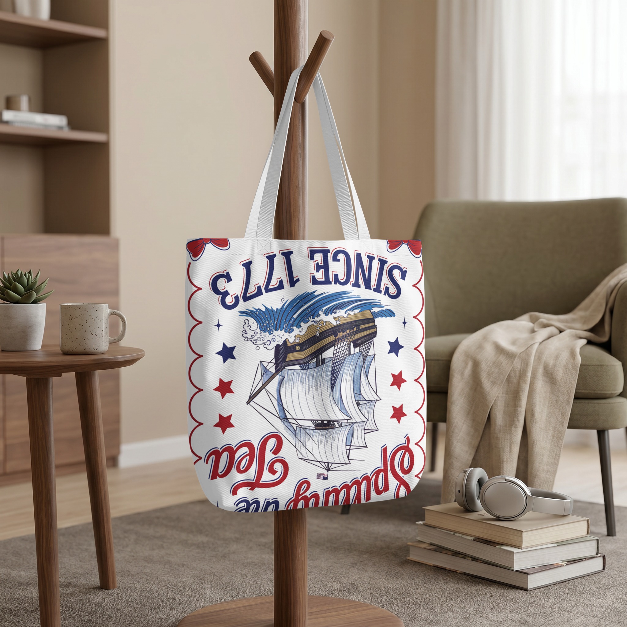 Boston Tea Party 'Spilling the Tea Since 1773' Tote Bag, Fourth of July History Gift, Patriotic American Canvas Bag - Image 9