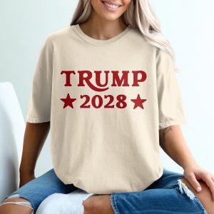Trump 2028 Political Statement T-Shirt | Election Year Supporter Apparel | Patriotic Red White Tee