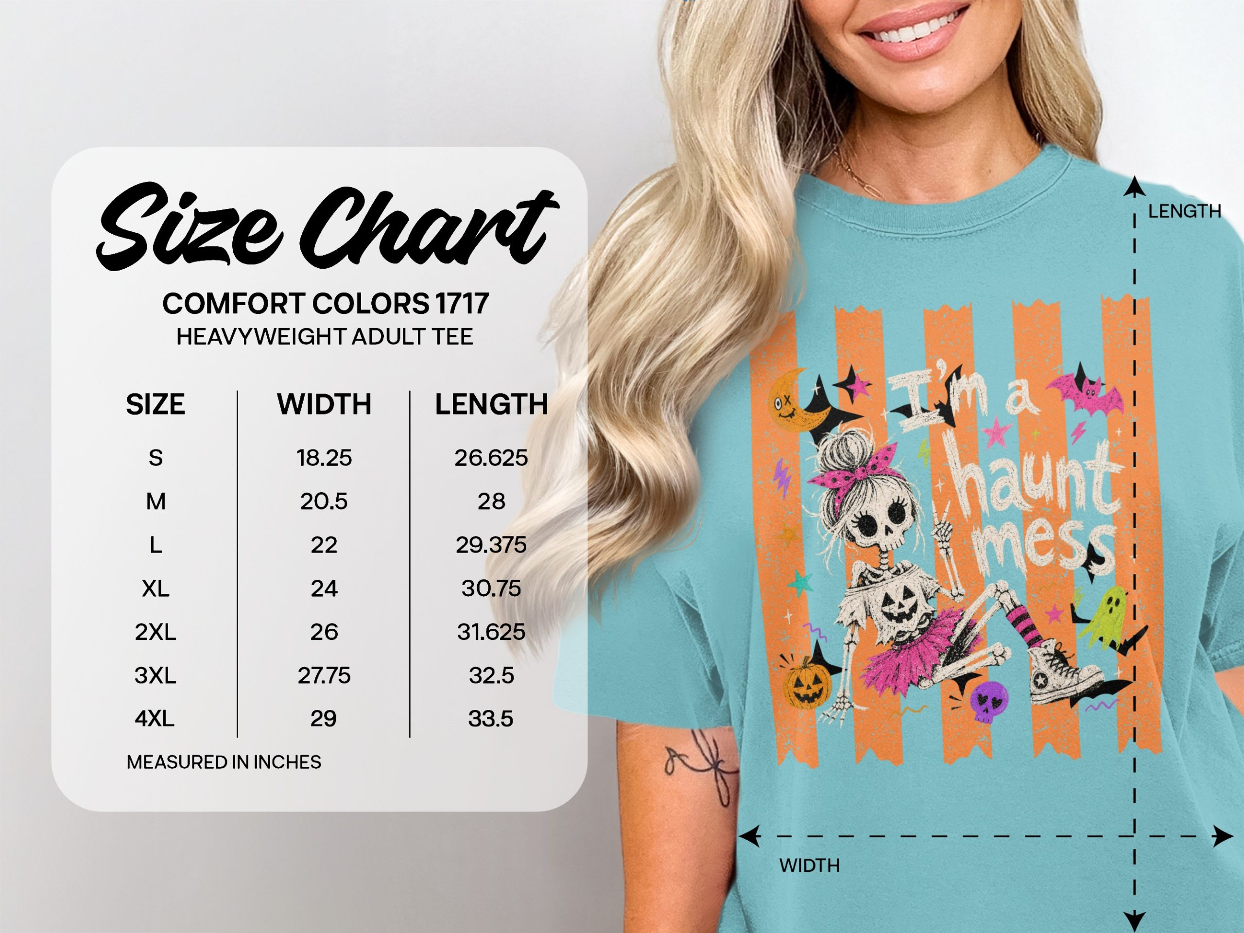 Spooky Cute Haunt Mess Skeleton Girl T-Shirt, Kawaii Pastel Goth Halloween Tee, Fun Y2K Fall Season Shirt for Women & Teens - Image 11