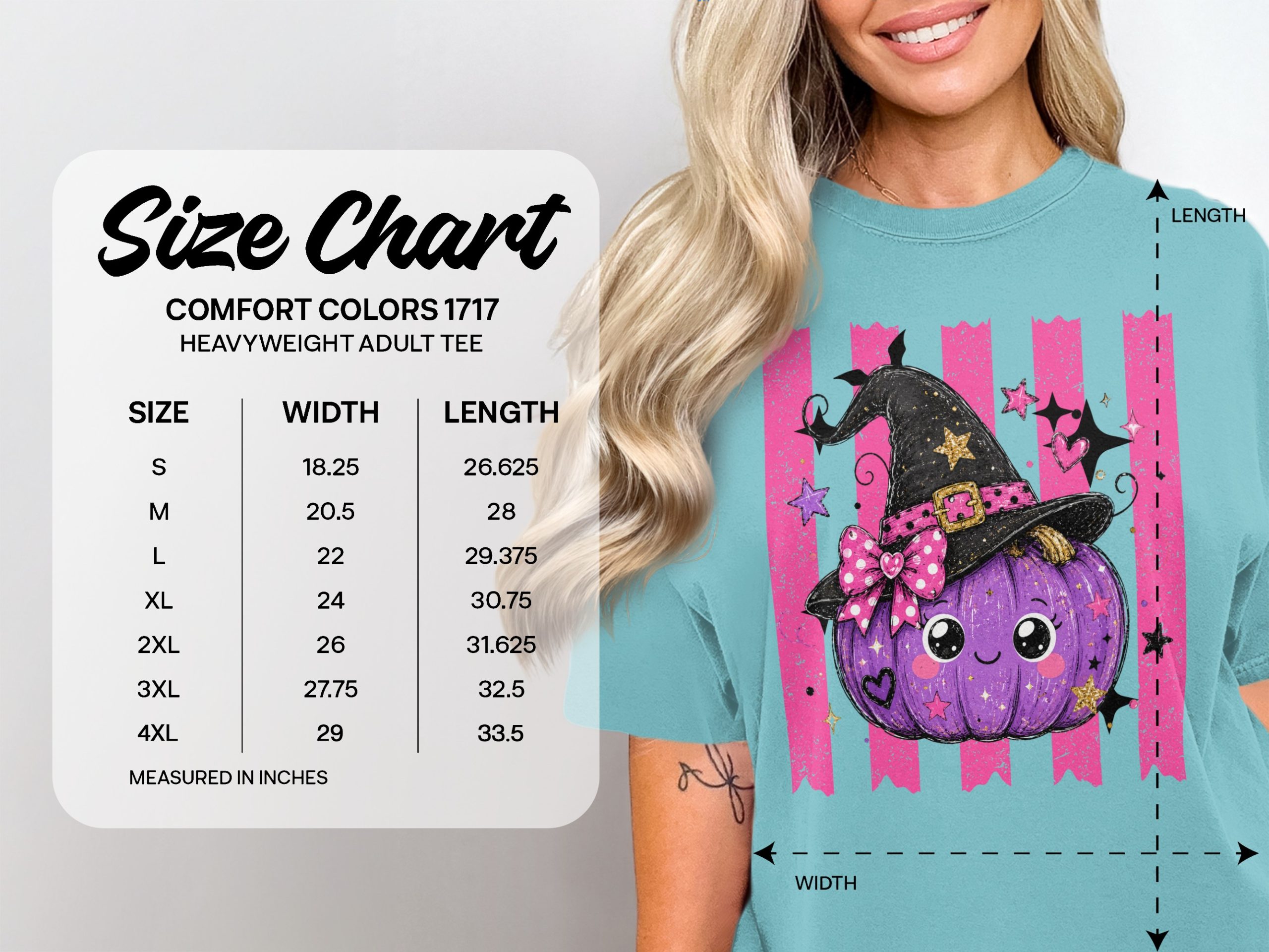 Cute Witch Pumpkin T-Shirt | Adorable Halloween Shirt for Women & Girls | Spooky Season Tee Gift Idea - Image 11