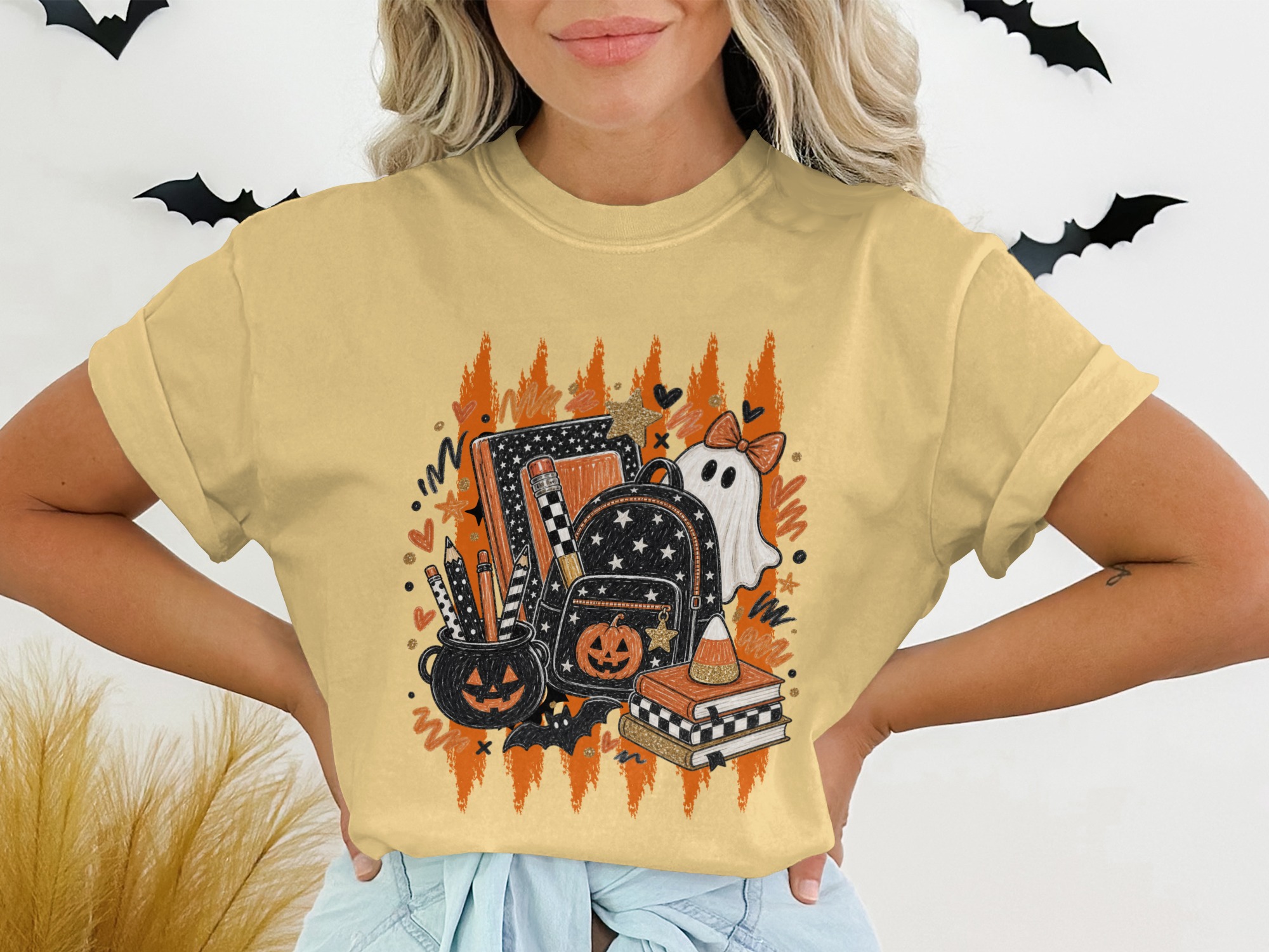 Spooky Cute Teacher Halloween T-Shirt, Back To School Ghost Pumpkin Tee, Fall Educator Shirt Gift, Funny Autumn Outfit for Her