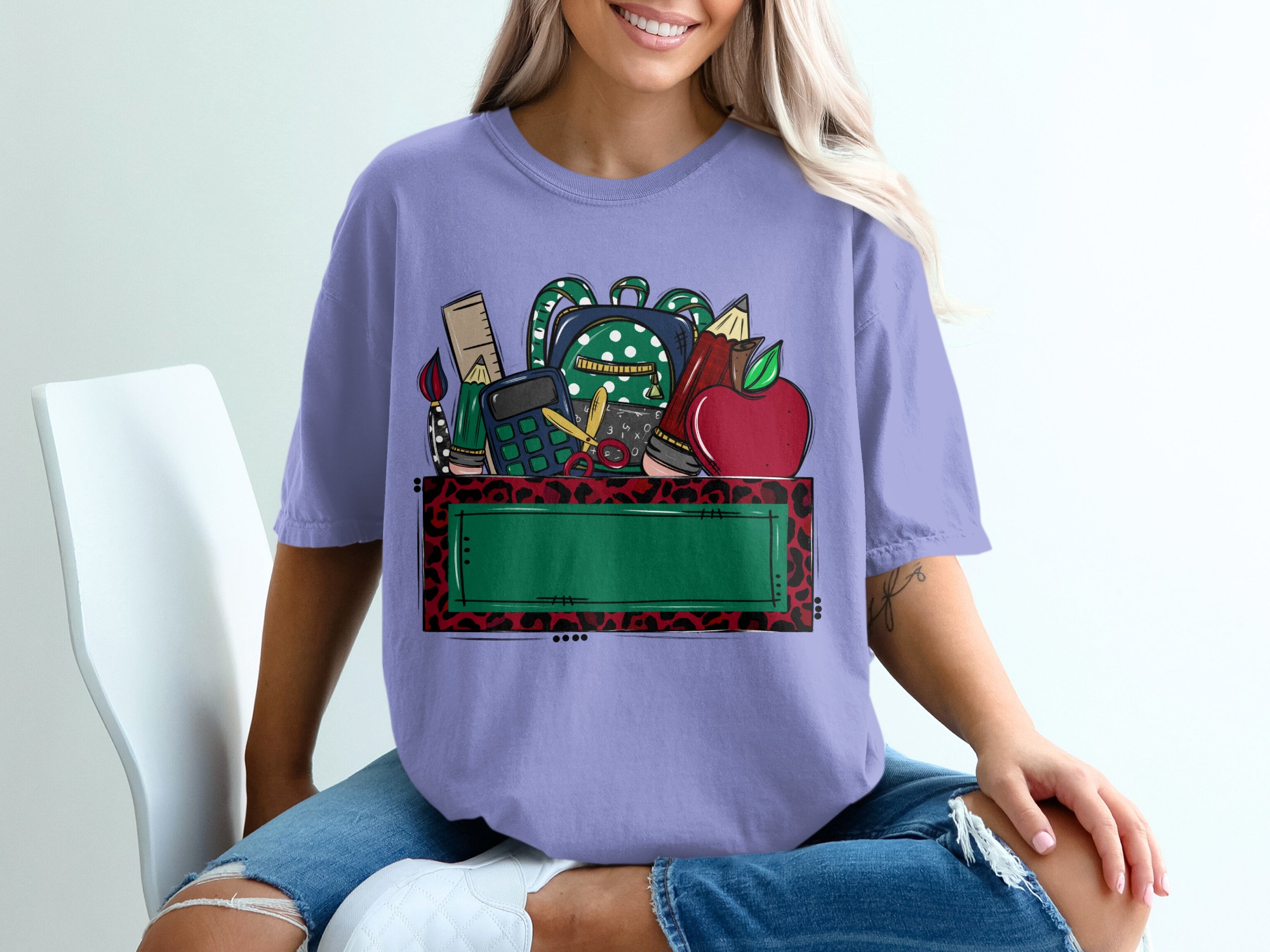 Custom Teacher Back to School T-Shirt | Personalized School Name Mascot Leopard Print Tee | Teacher Appreciation Gift | School Spirit Top - Image 18