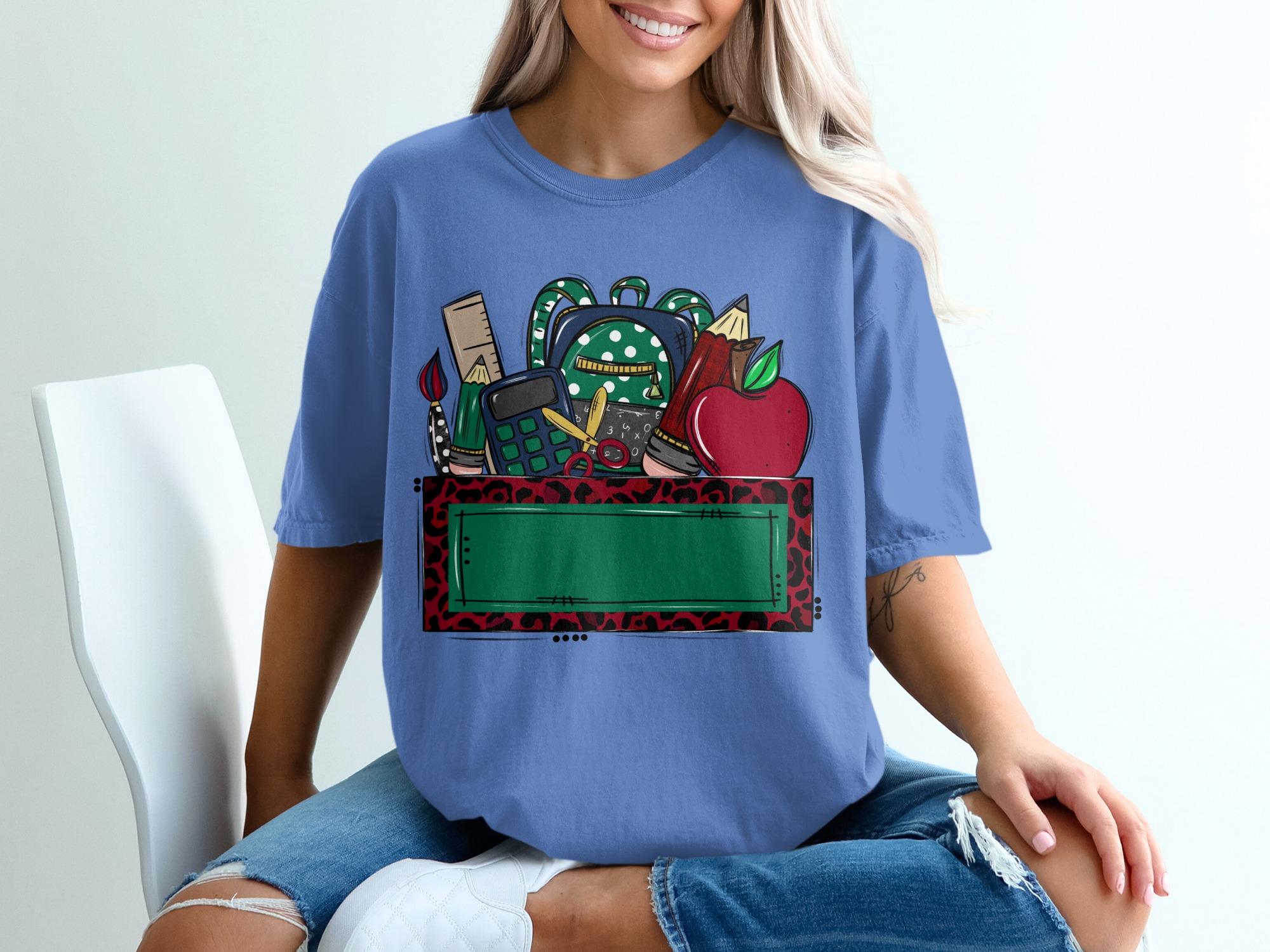 Custom Teacher Back to School T-Shirt | Personalized School Name Mascot Leopard Print Tee | Teacher Appreciation Gift | School Spirit Top - Image 20
