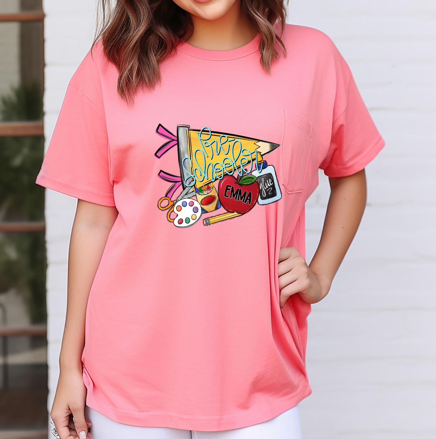 Pre-K Teacher Shirt, Cute Back To School Tee, Teacher Appreciation Gift, Personalized First Day Pre-Kindergarten T-Shirt - Image 4