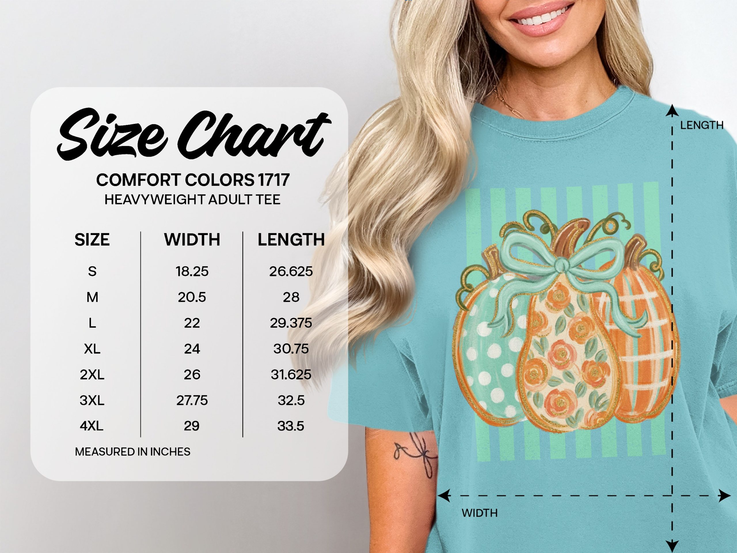 Cute Autumn Pumpkin T-Shirt | Fall Season Floral Polka Dot Plaid Pumpkins Tee | Trendy Harvest Festival Design Top - Image 9
