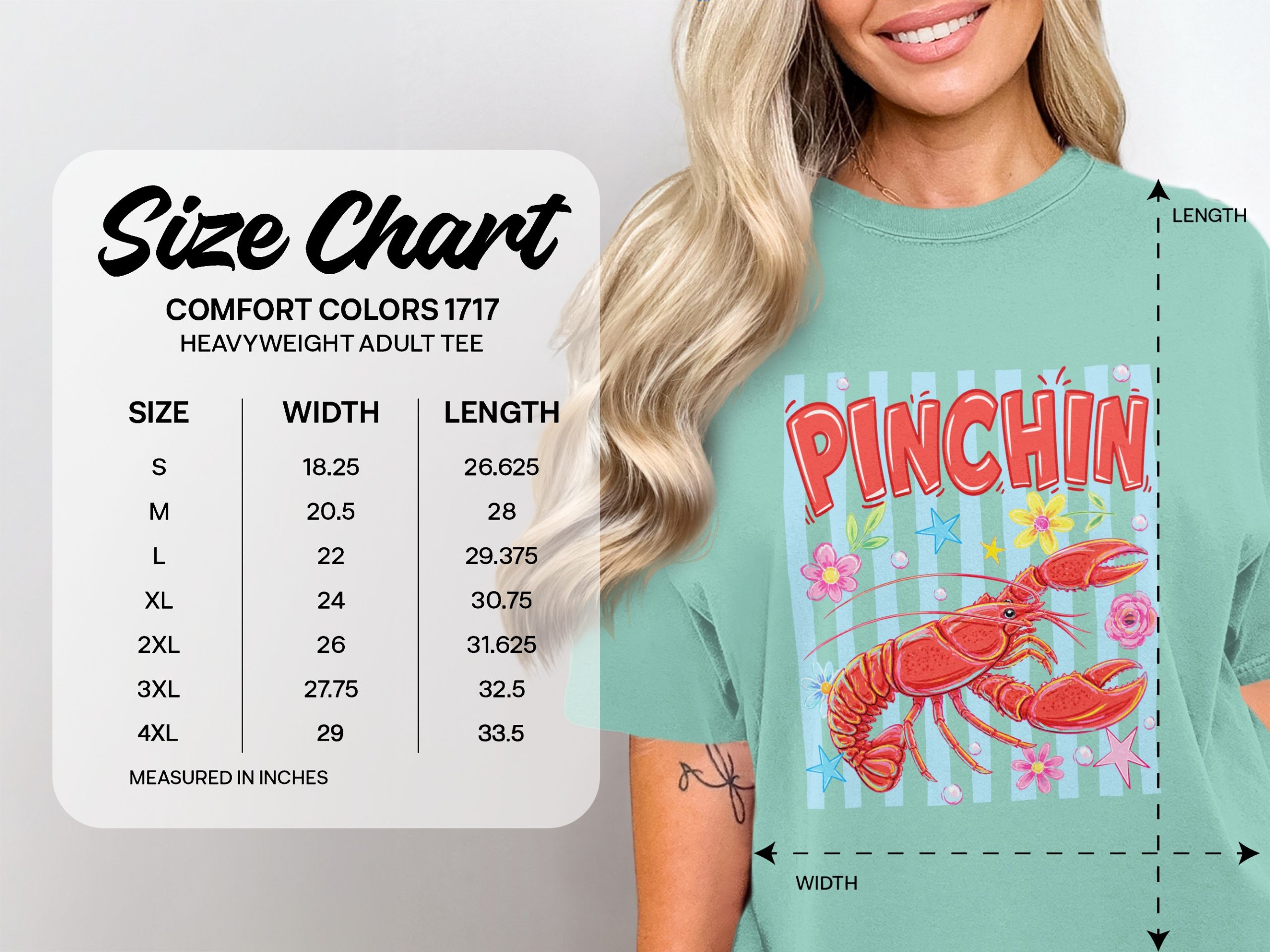 Funny Lobster T-Shirt, Pinchin' Summer Beach Tee, Comfort Colors ® Coastal Lover Gift, Vacation Ocean Lover Shirt, Preppy Nautical Tee - Image 4