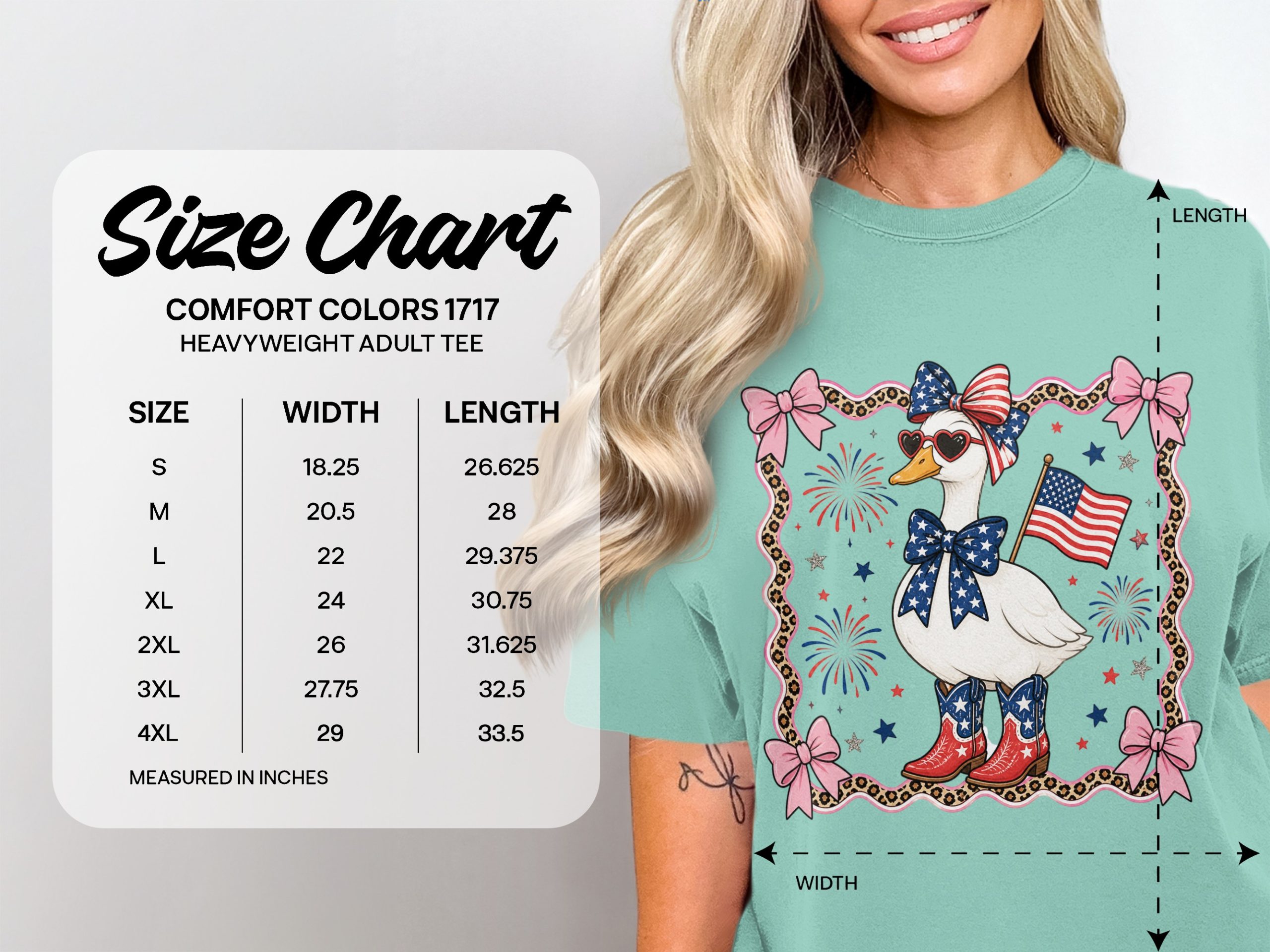 Patriotic Goose T-Shirt, Comfort Colors ® USA 4th of July Tee, Funny Western American Flag Summer Top, Country Girl Leopard Print Gift - Image 4