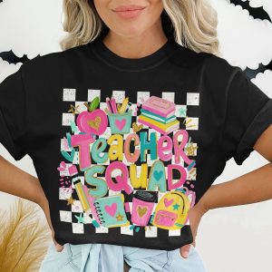 Teacher Squad Shirt, Groovy Back to School T-Shirt, Educator Appreciation Gift for Women, Cute Team Teacher Life Tee