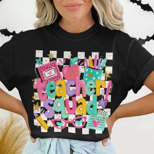 Teacher Squad T-Shirt, Cute Back to School Educator Appreciation Gift, Colorful School Staff Team Tee, Fun End of Year Present for Women