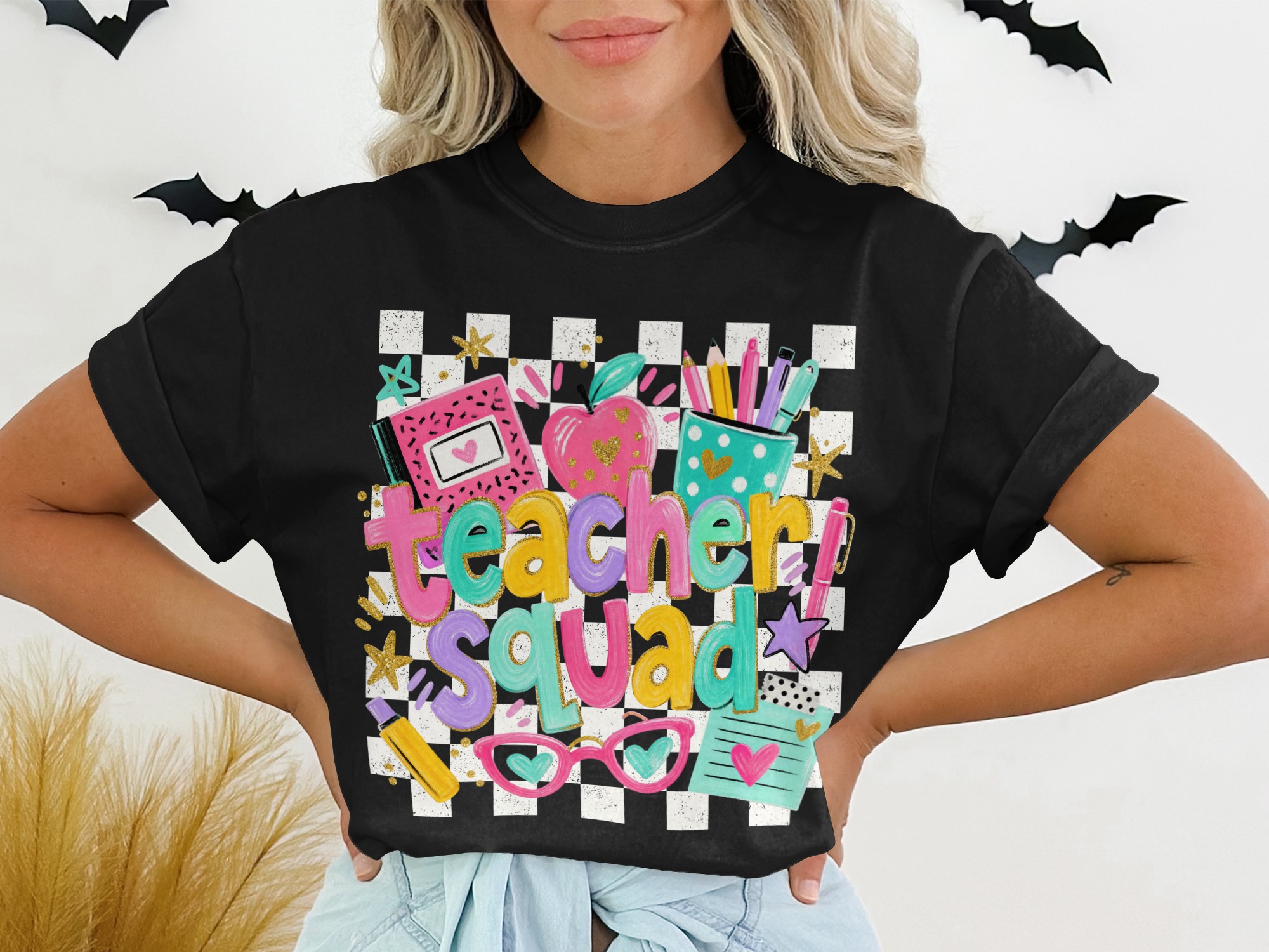 Teacher Squad T-Shirt, Cute Back to School Educator Appreciation Gift, Colorful School Staff Team Tee, Fun End of Year Present for Women
