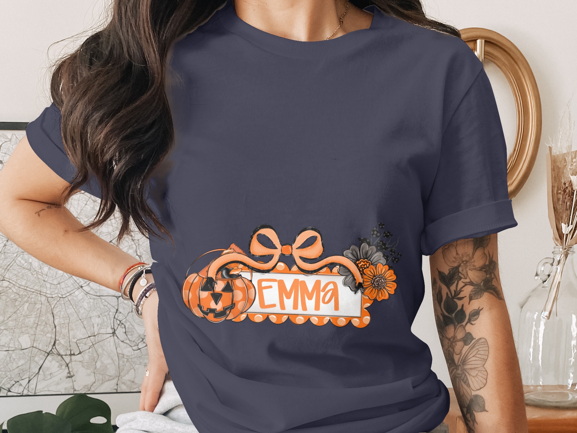 Personalized Halloween Pumpkin T-Shirt for Kids & Adults - Spooky Season Gift, Custom Name Fall Tee - Image 5