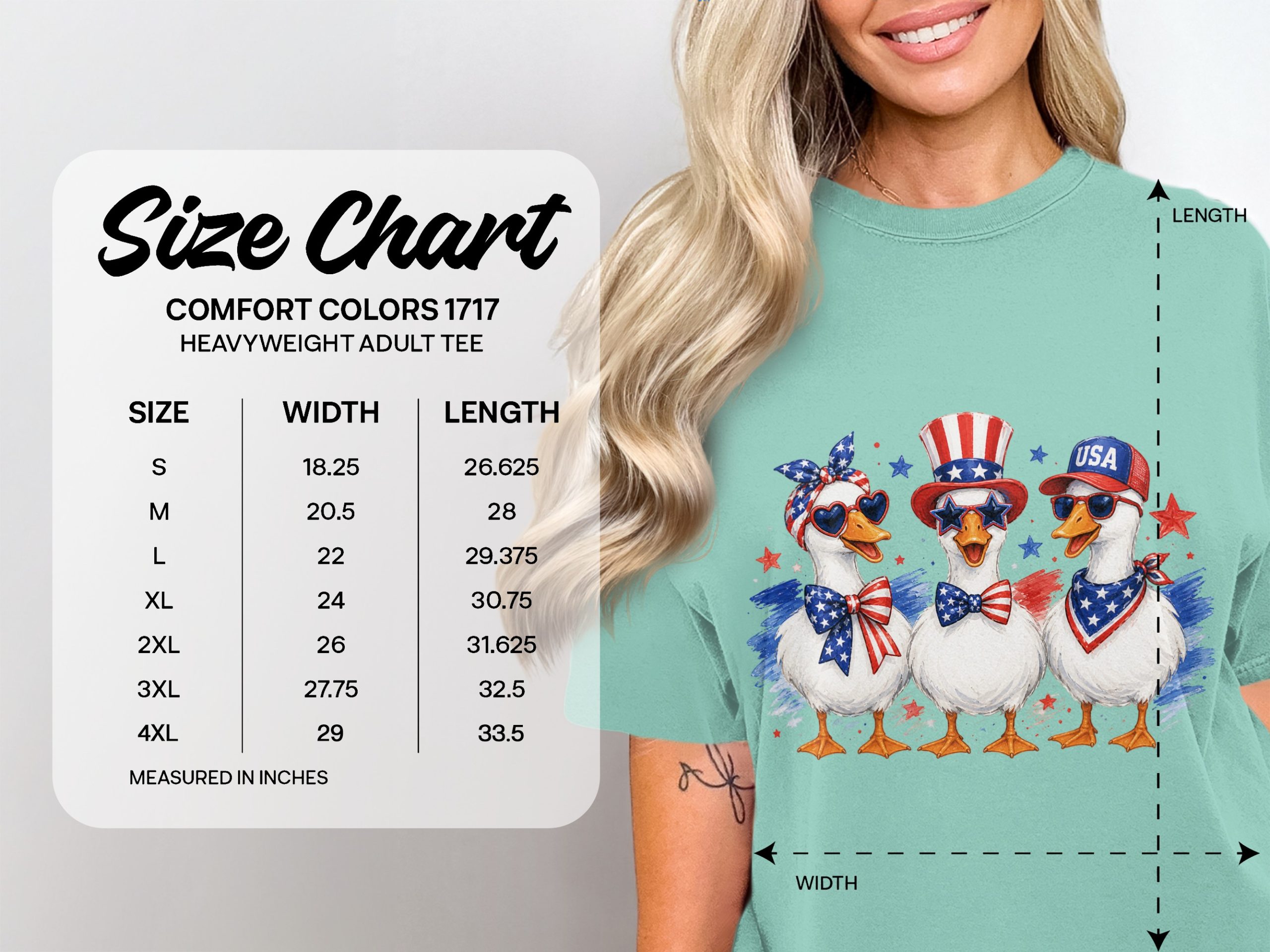 Patriotic Geese T-Shirt, Comfort Colors ® Fourth of July Shirt, Funny Independence Day Tee, Cute USA Duck Graphic, Summer BBQ Outfit - Image 4