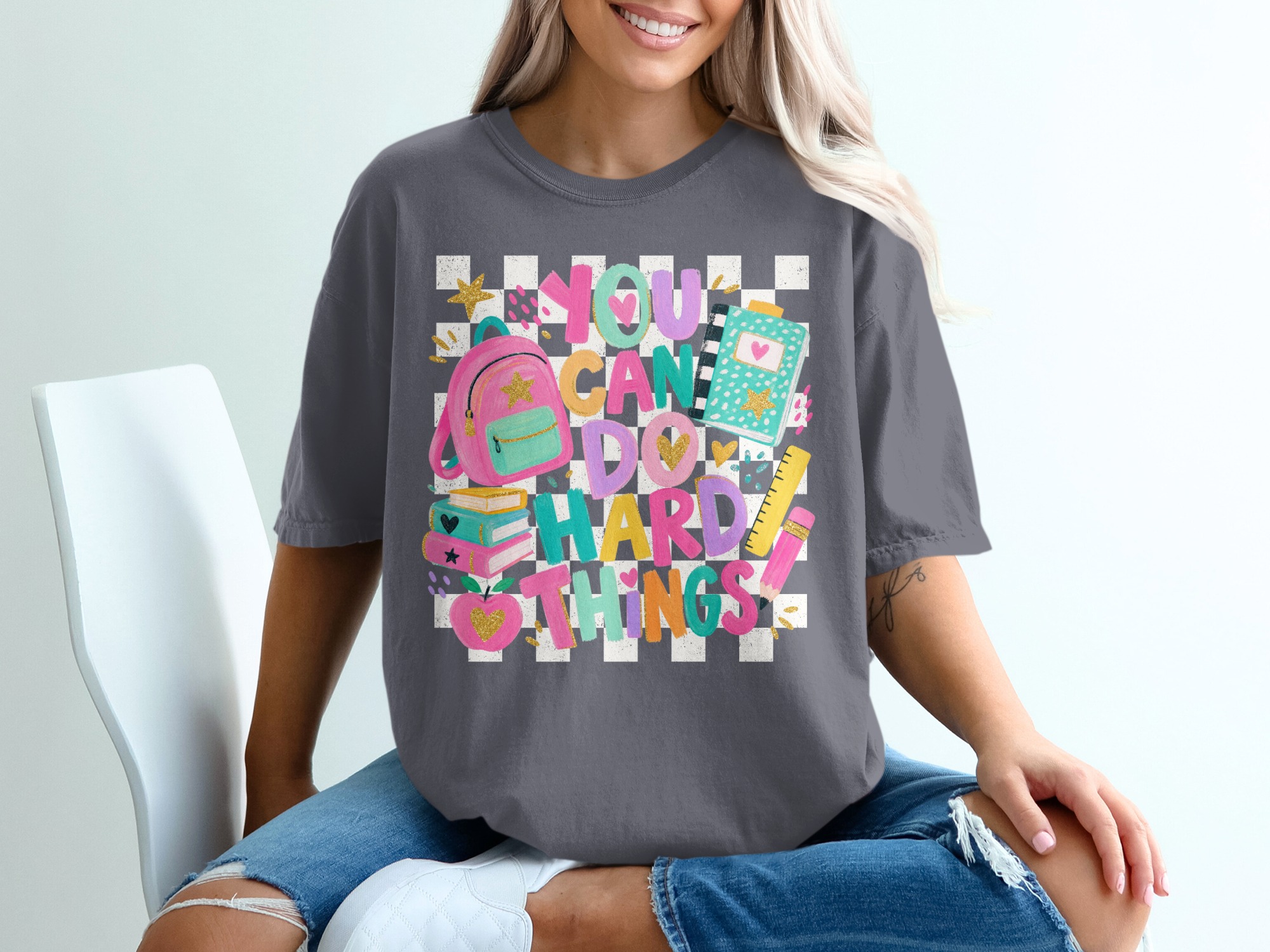 You Can Do Hard Things T-Shirt, Empowering Teacher Student Tee, Back to School Motivational Shirt, Positive Growth Mindset Gift - Image 4