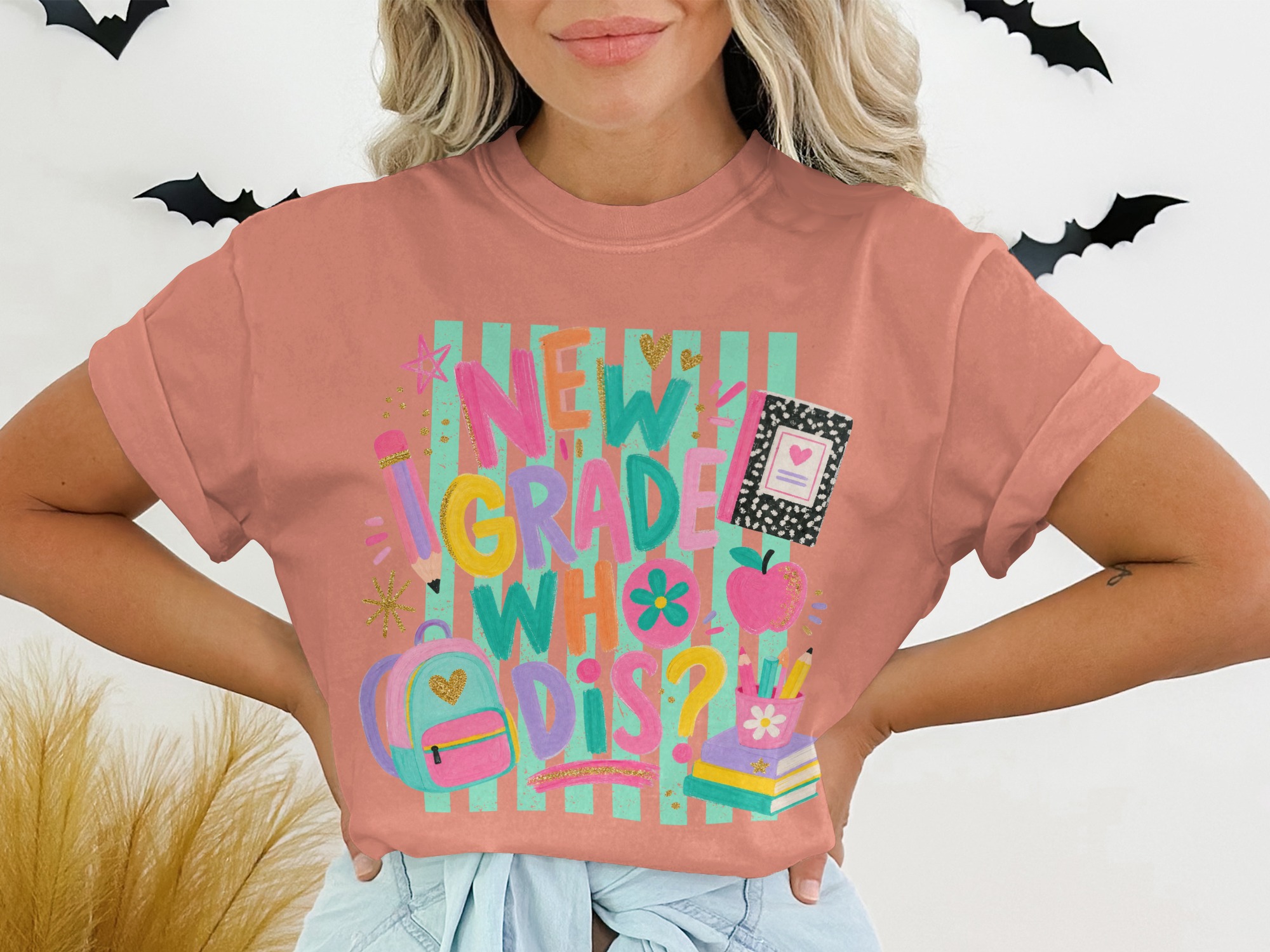 New Grade Who Dis? Back to School Teacher Shirt, Funny Student Life Tee, Colorful First Day of School Apparel, Cute Gift T-Shirt - Image 3
