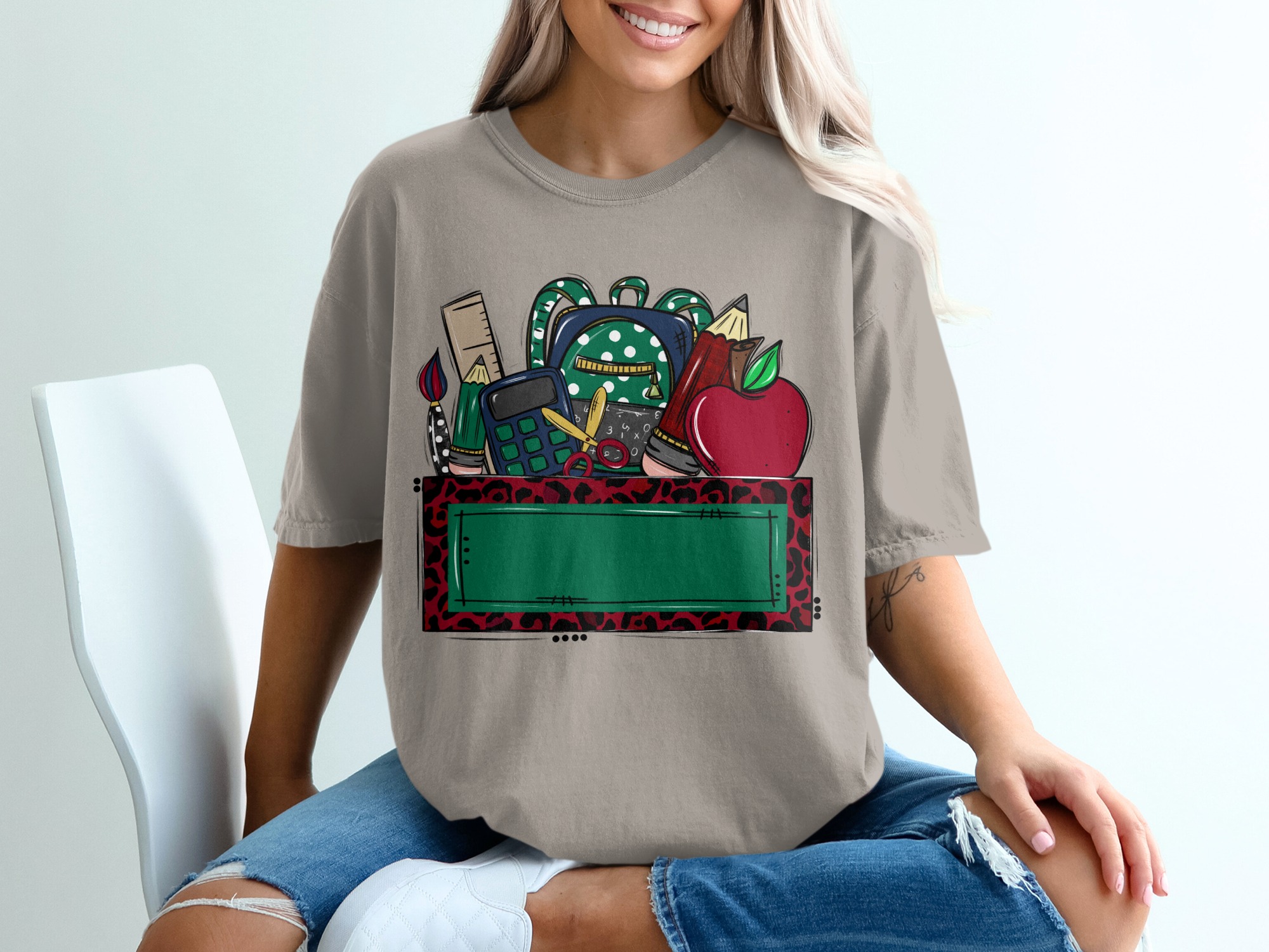 Custom Teacher Back to School T-Shirt | Personalized School Name Mascot Leopard Print Tee | Teacher Appreciation Gift | School Spirit Top - Image 11