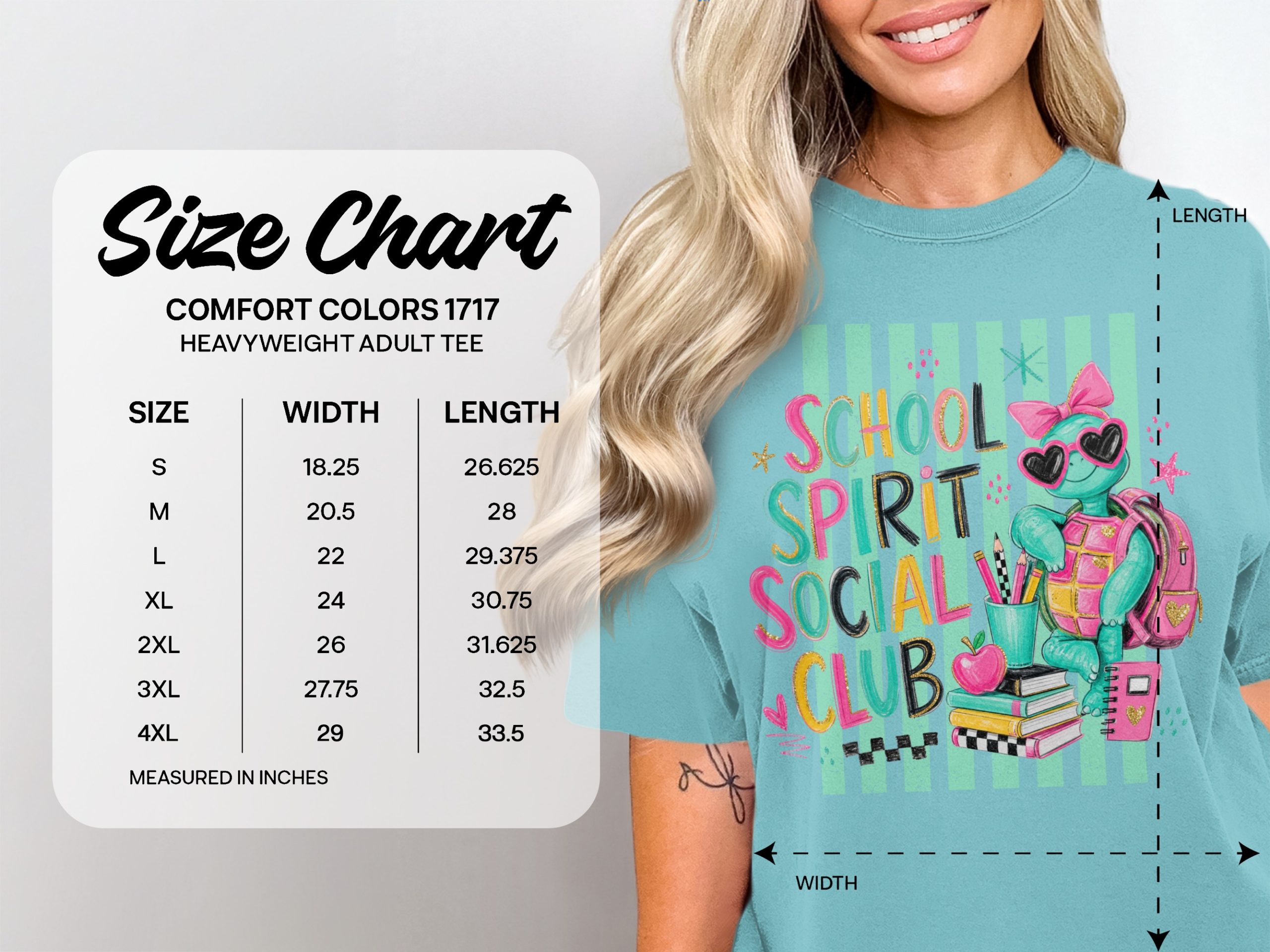 School Spirit Social Club Cute Turtle T-Shirt, Back To School Teacher Life Shirt, Whimsical Student Educator Gift Tee - Image 6