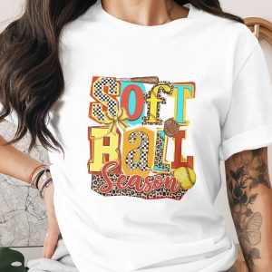 Softball Season T-Shirt, Trendy Comfort Colors ® Game Day Tee, Leopard Print Softball Mom Gift, Retro Sports Fan Shirt
