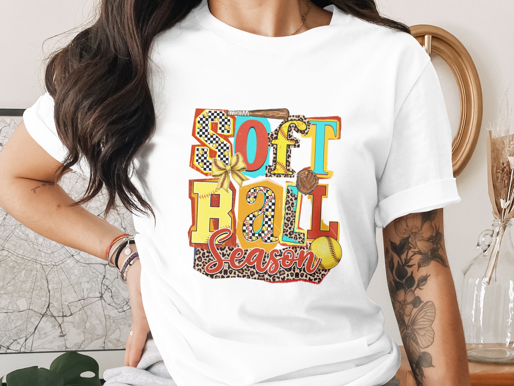 Softball Season T-Shirt, Trendy Comfort Colors ® Game Day Tee, Leopard Print Softball Mom Gift, Retro Sports Fan Shirt