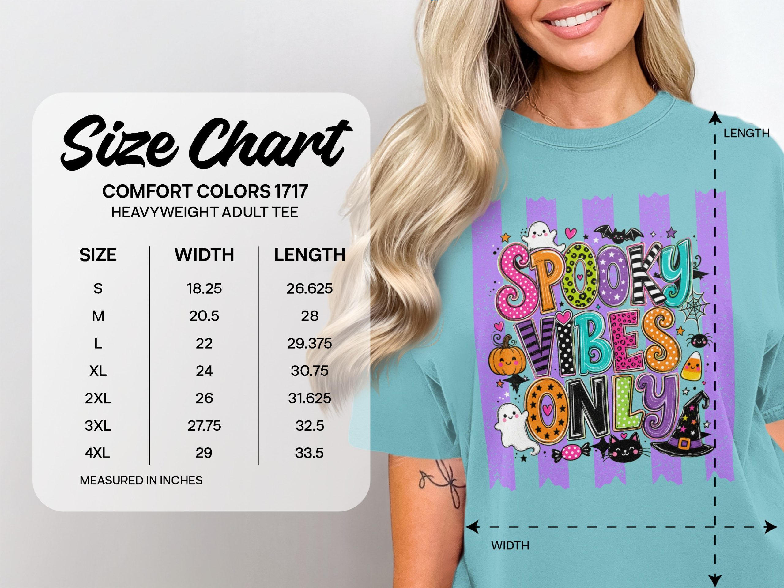 Spooky Vibes Only Halloween T-Shirt | Cute Fall Season Tee | Ghost Pumpkin Witch Hat Black Cat | Fun Holiday Top - Image 9