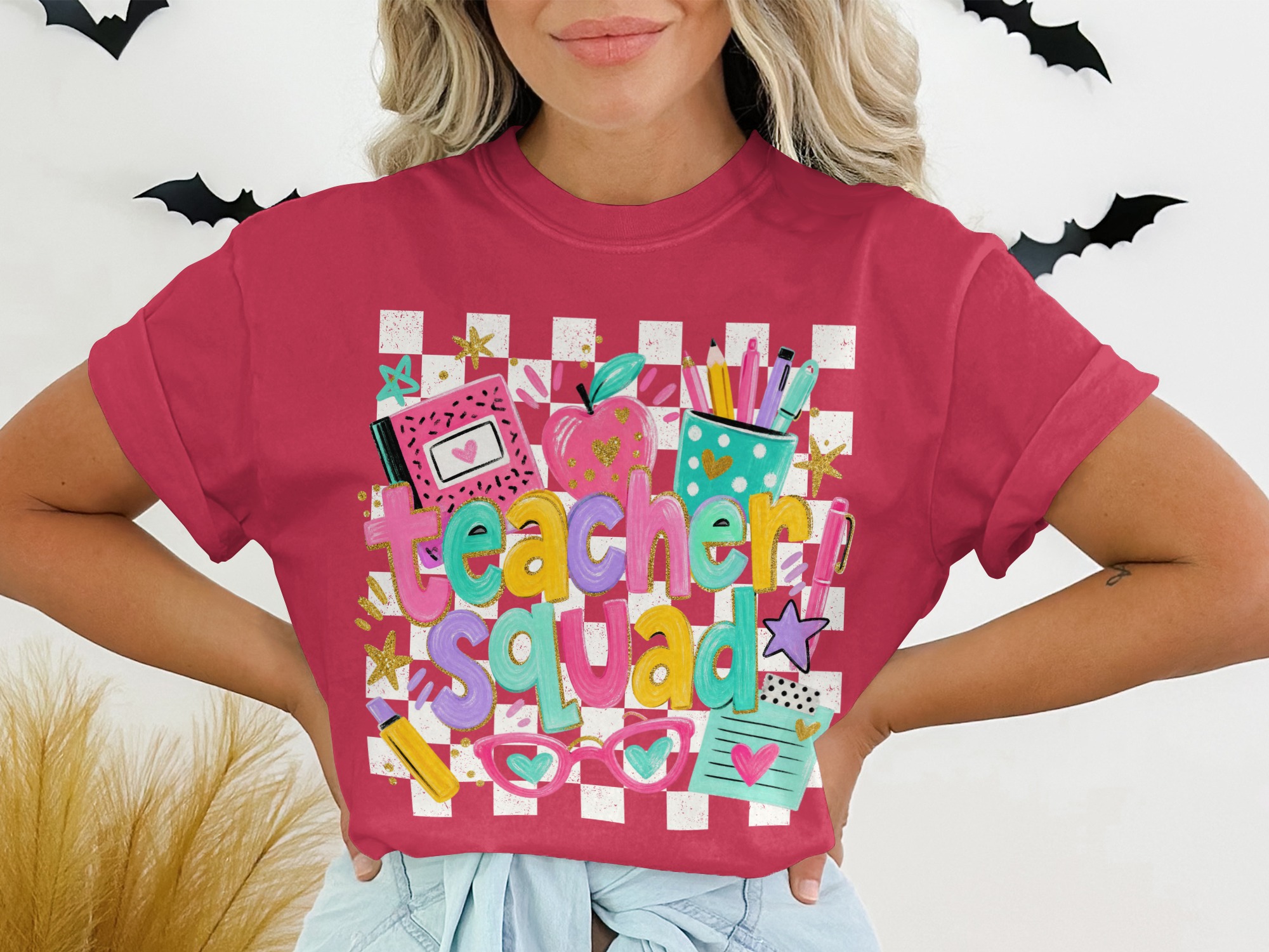 Teacher Squad T-Shirt, Cute Back to School Educator Appreciation Gift, Colorful School Staff Team Tee, Fun End of Year Present for Women - Image 11