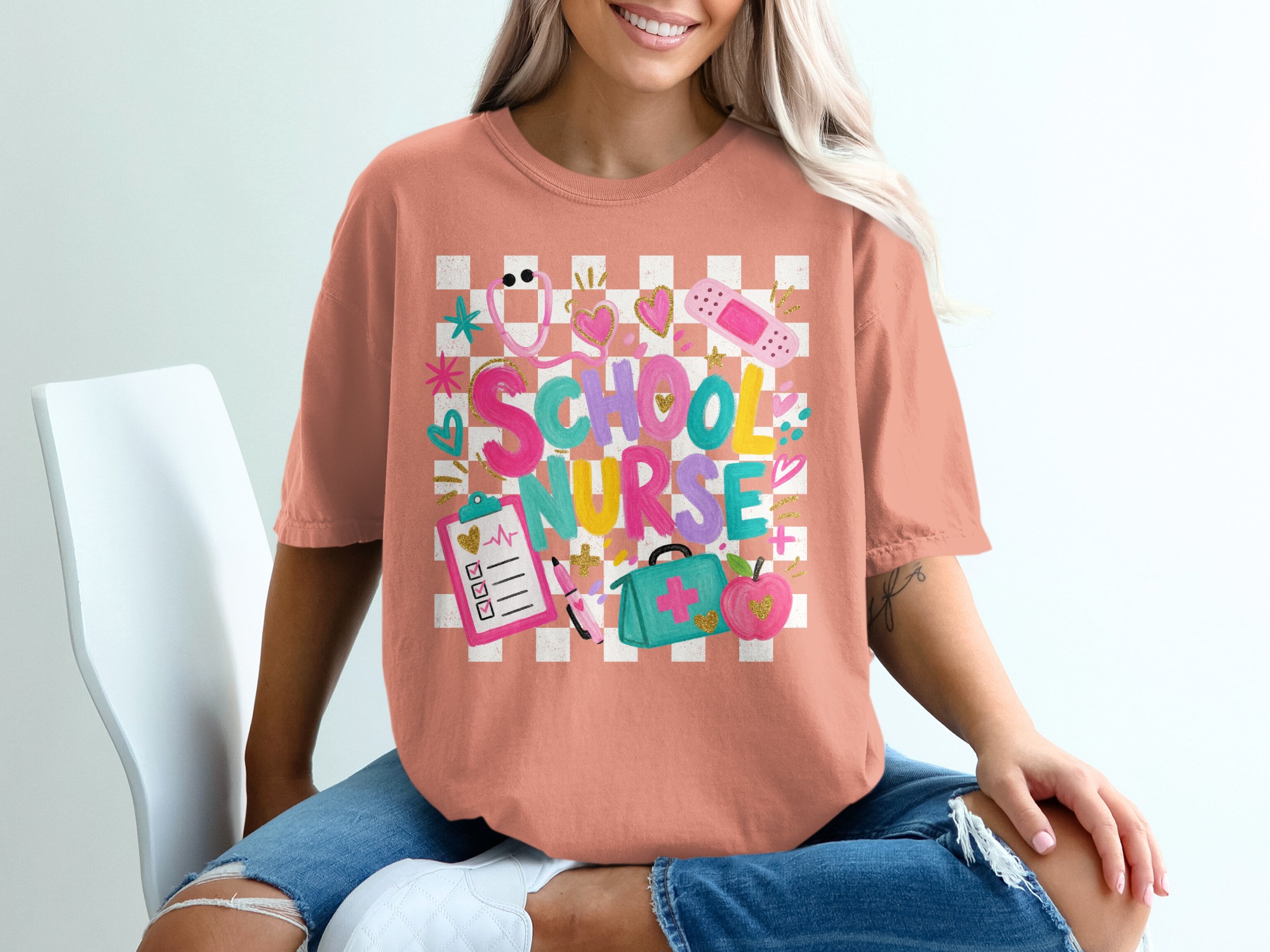 School Nurse T-Shirt Cute Appreciation Gift Colorful Nurse Squad Tee Back To School Nurse Shirt - Image 8