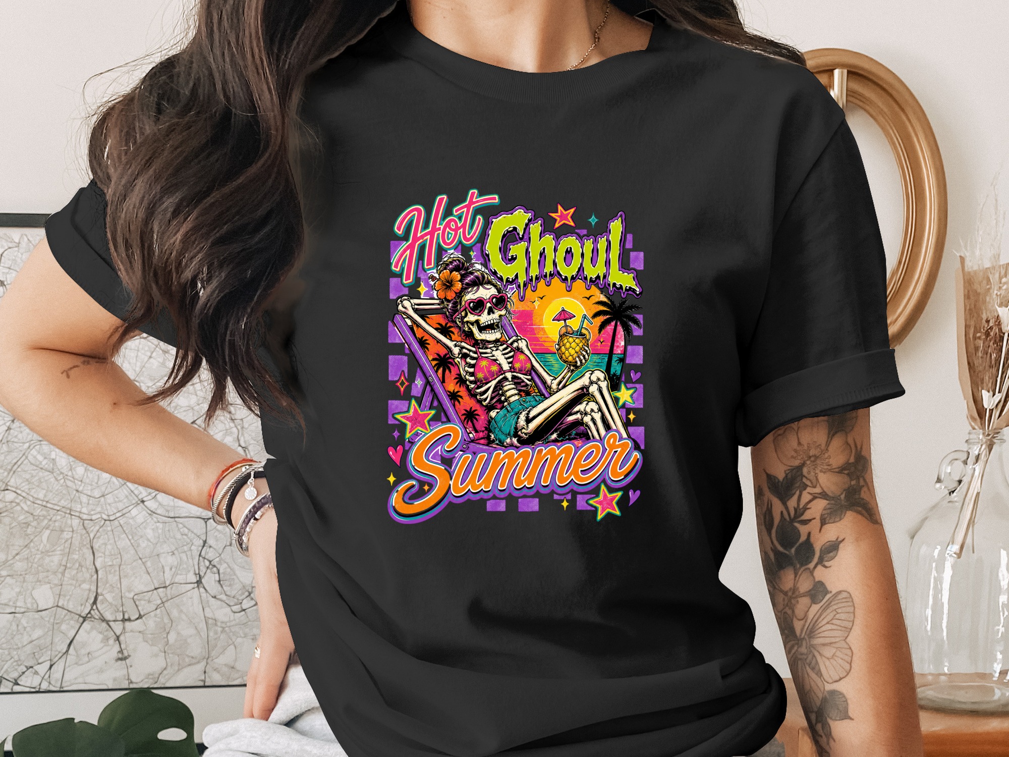 Hot Ghoul Summer Digital PNG, Y2K Skeleton Beach Party Graphic, Spooky Cute Instant Download Sublimation Design File - Image 9