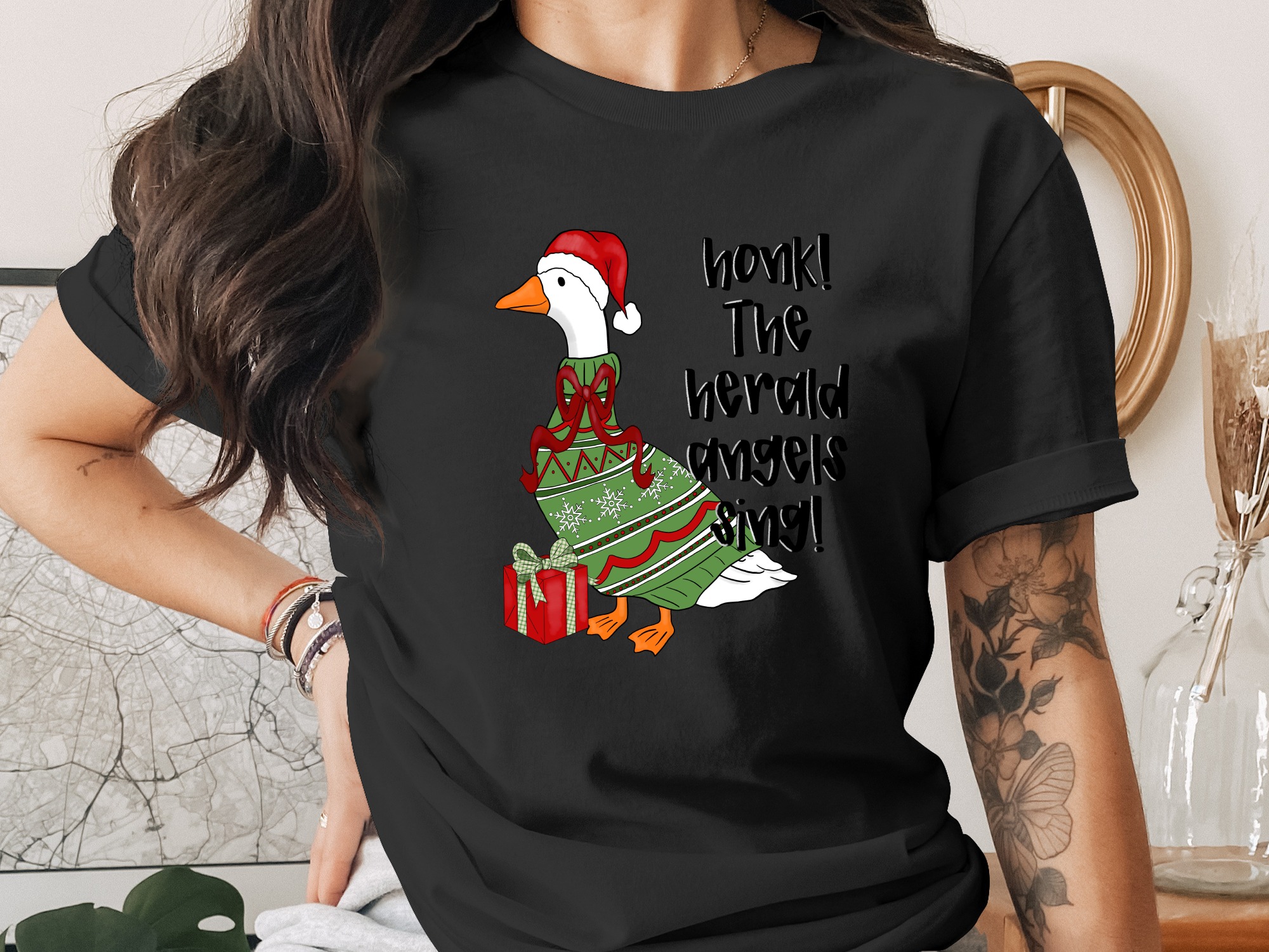 Funny Christmas Goose Honk The Herald Angels Sing Ugly Sweater Digital PNG File for Holiday Crafting & Gifts - Image 9
