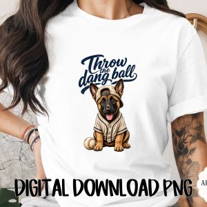 German Shepherd Baseball Puppy PNG Digital Download for Dog Lovers. Cute Puppy in Baseball Cap & Jersey Graphic. Pet & Sports Fan Art.