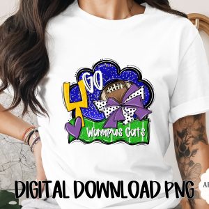 GO Football Goal Post PNG Digital Download, Customizable Team Spirit Design, Game Day Football Fan Sublimation Art
