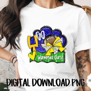 Football Digital Download PNG, Game Day Spirit Go 40 Yard Line Design, Team Pride Wampus Cats SVG for School Spirit Fans Gifting