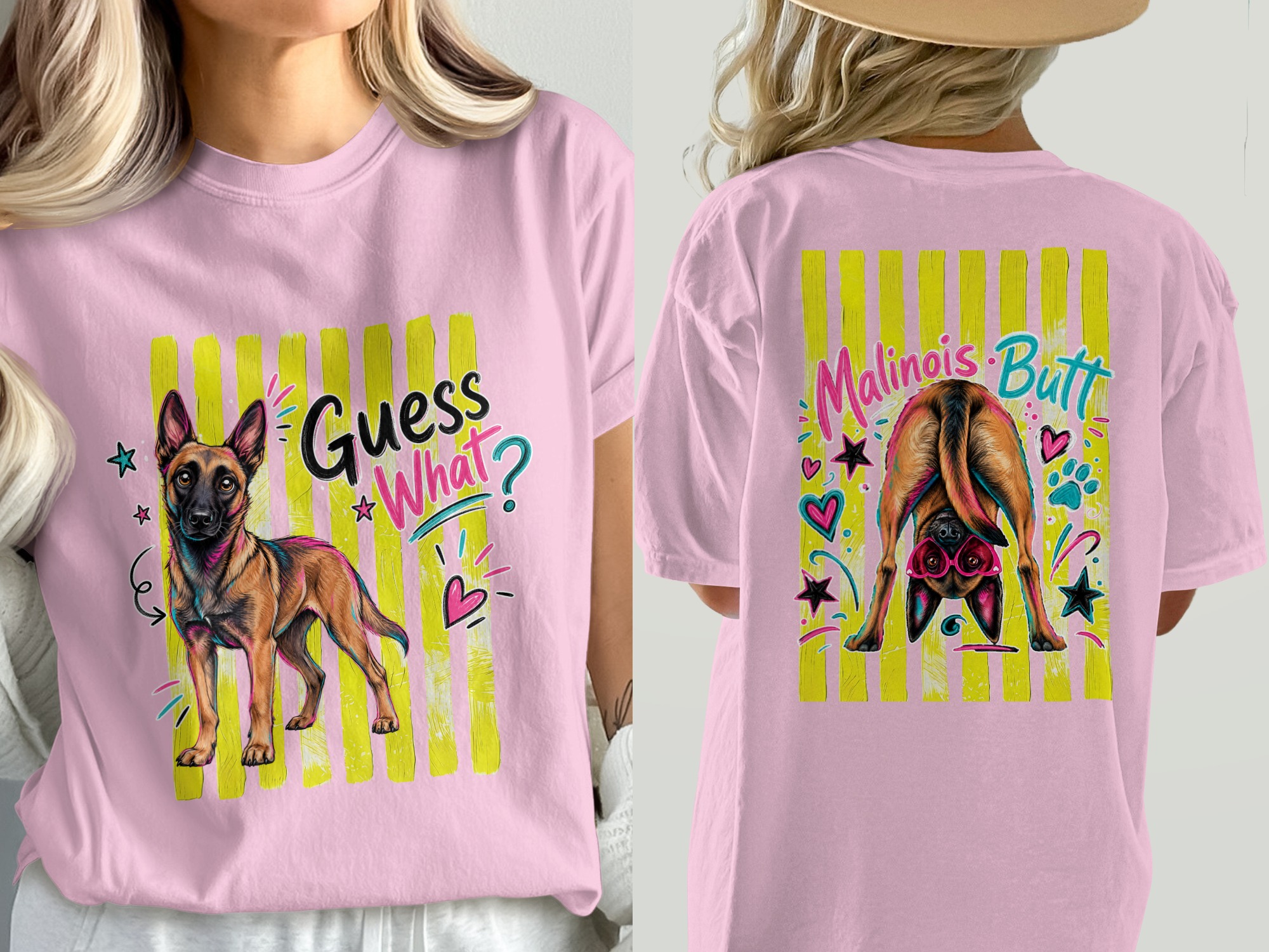 Belgian Malinois Digital Design PNG, Malinois Dog Lover Gift, K9 Dog Mom Shirt Graphic, Funny Malinois Butt Retro Art Digital Download - Image 3