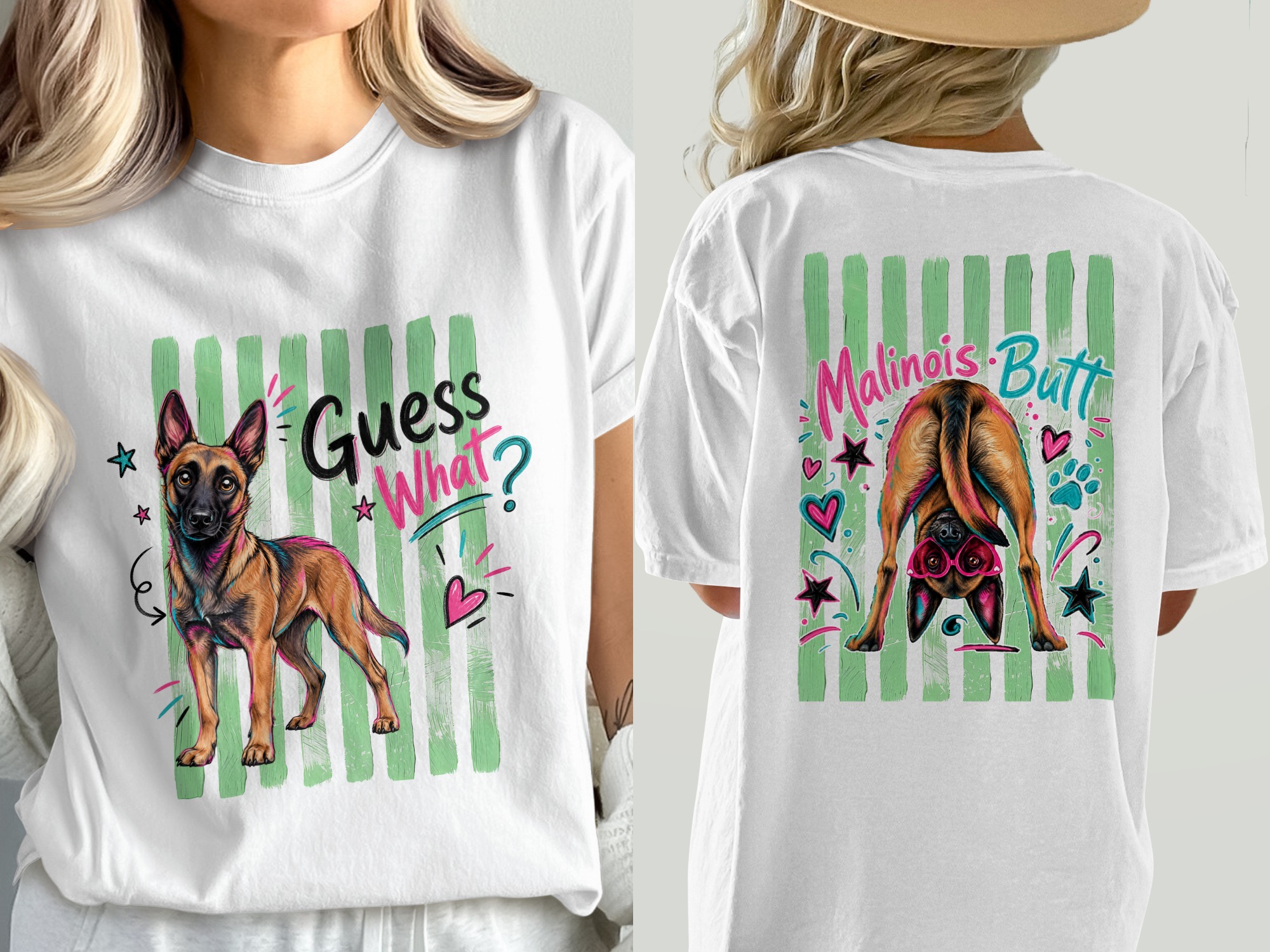 Funny Belgian Malinois Dog Butt Digital Download PNG SVG File for T-Shirts, Mal Dog Lover Gift, Quirky Pet Parent Graphic Design