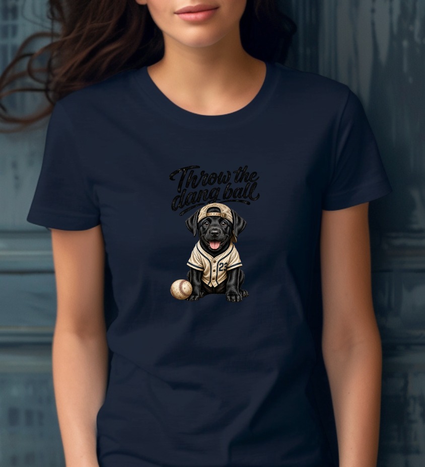 Throw the dang ball Dog SVG PNG, Baseball Labrador Puppy Digital Download, Sports Pet Lover Shirt Design File for Crafters - Image 2