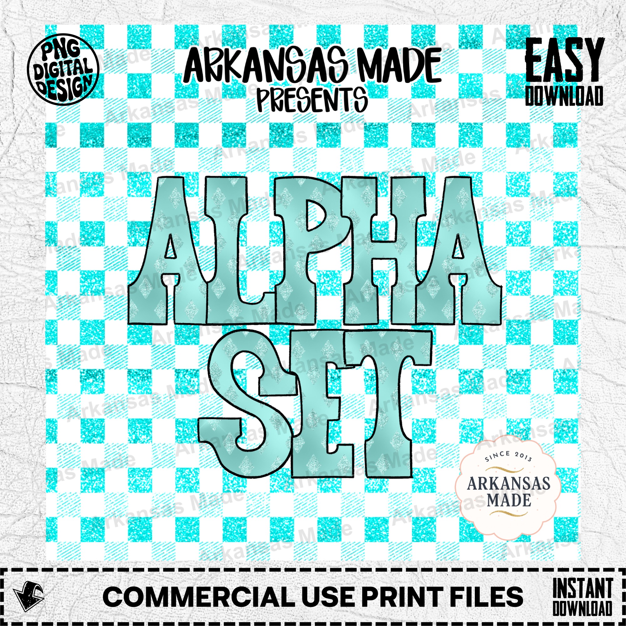 Teal Glitter Alpha PNG Set, Sparkle Aqua Digital Alphabet, Faux Rhinestone Letter Clipart, Transparent Block Letters for DIY Crafting - Image 2