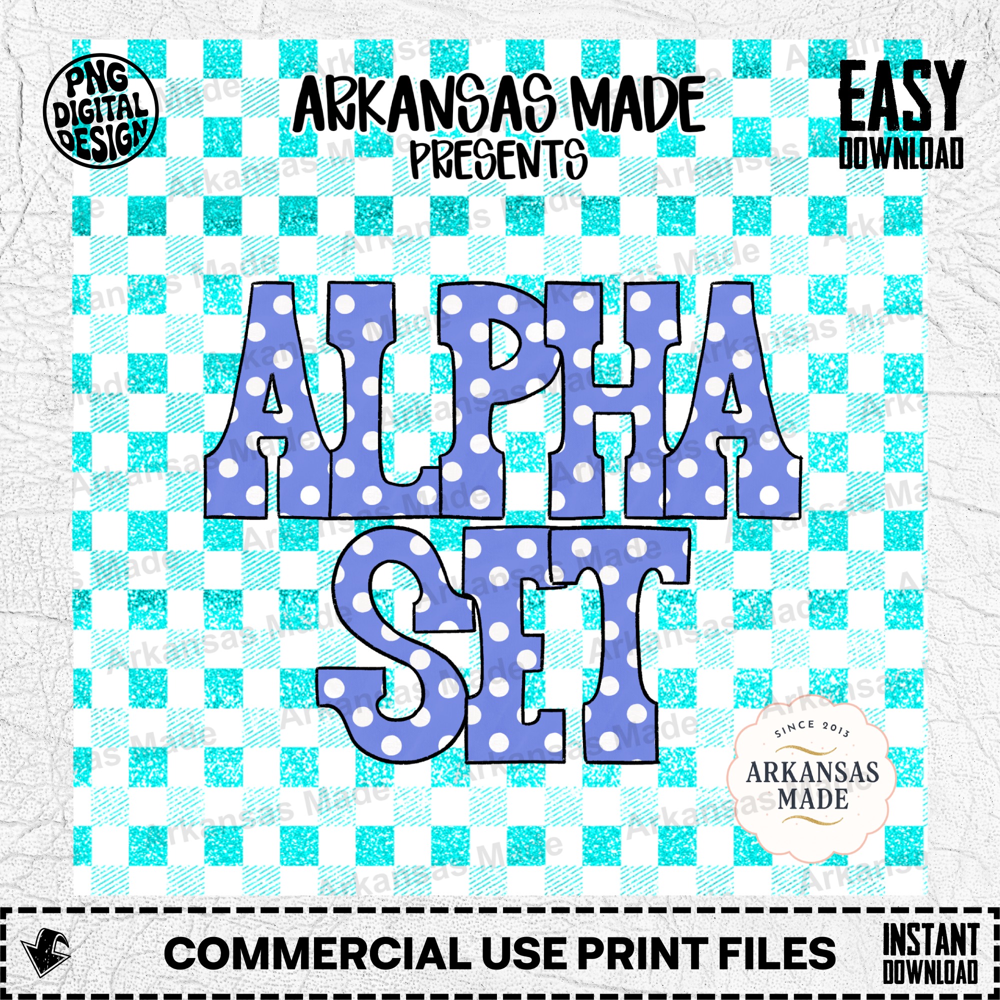 Periwinkle Polka Dot Alphabet PNGs Bundle, Cute Alpha Set Letters Clip Art, Dainty Digital Download, Sweet Baby Shower Graphics, Instant - Image 2