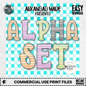 Halloween Alphabet Set PNGs | Spooky Striped Letters Digital Download for Crafts, Party Decor & Sublimation