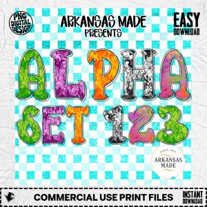 Halloween Alphabet Set PNGs, Spooky Marbled Letters & Numbers, Vibrant Digital Download Font for DIY Crafts