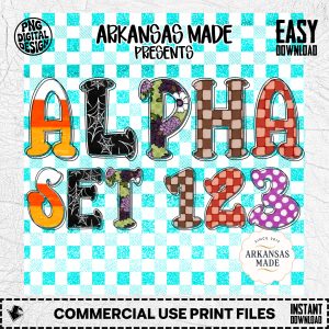 Spooky Halloween Alphabet Set PNGs & Numbers, Digital Letters for Crafting, Fall Sublimation Designs, Cute Haunted Clipart