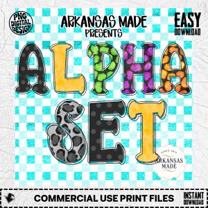 Halloween Alphabet PNGs Bundle. Spooky Leopard Print Letters, Polka Dot Textured Alpha Set. Fall Digital Download Craft Font.